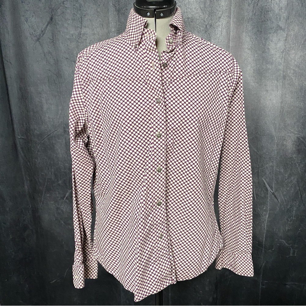 Women’s Purple with White Polkadot Western Button-down Shirt